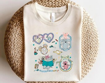 Retro bow Elephant And Piggie Baby Shirt, Elephant And Piggie Friends Shirt, WDW Girls Trip Birthday Girl Shirt UNWJ28
