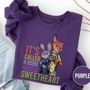 Sudadera vintage "It's Called Hustle", camiseta de Judy Hopps de Zootopia, camiseta de Nick Wilde, regalo para pareja y familia SL4J02 imagen 17