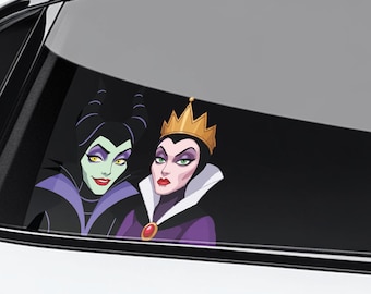 Evil Queen Maleficent Peekaboo Peeker Peeking Car Window Decal - Bumper Waterproof Sticker - Disney Villains - Pack Stickers UNZMSK29