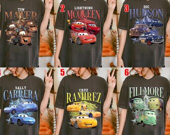 Vintage Disney Cars Group Character Portrait Shirt, Lightning Mcqueen shirt, Tow Mater, Disneyland Radiator Springs, Cars Land Shirt UNYQ06