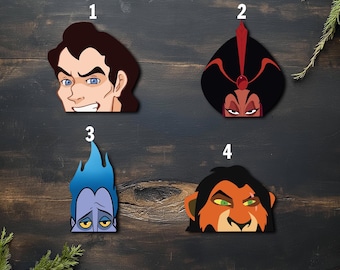 Disney Villains Peekaboo Peeker Peeking Car Window Decal - Bumper Waterproof Vinyl Sticker - Bad Characters  - Pack Stickers UNZ3SK05