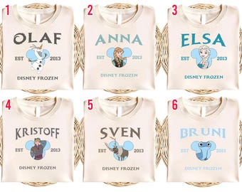 Frozen Matching Shirt/Princess Anna and Queen Elsa/Disneyland Trip Family Shirt/Kristoff Hans Olaf Sven Family Shirt, Frozen Fan Gift OHRY21