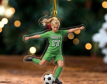Personalized Soccer Girl Player Xmas Ornament, Sport Christmas Ornament 2025, Personalized Soccer Ornament, Soccer Ornament Decor UN5504
