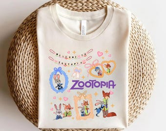 Disney Bow Zootopia Shirt, Judy Hopps Shirt, Nick Wilde Shirt, Retro Zootropolis Disney shirt, Matching Couple, Gift For Your Family OHSS25