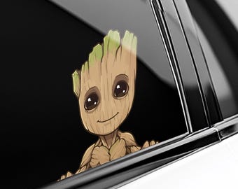Groot Peeker Peeking Car Window Decals - Bumper Waterproof Vinyl Stickers - Pack Stickers UNY3SK03