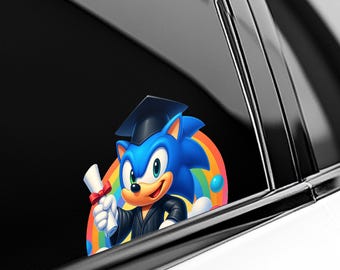 Graduation Stitch Peeker Peeking Car Window Decals - Cute Disney Bumper Waterproof Vinyl Stickers - Lilo & Stitch - Pack Stickers UNZVSK06