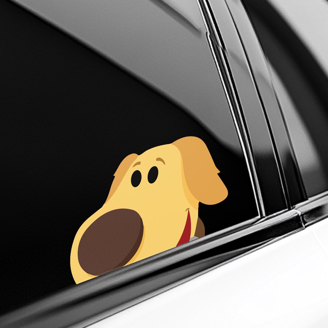 Funny Dug Peekaboo Peeker Peeking Car Window Decals - Bumper Vinyl ...