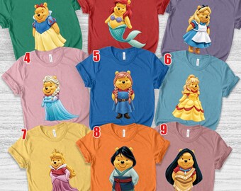 Funny Winnie the Pooh Disney Princess T-Shirt, Cute Disney Pooh Bear Photos Shirt, Magic Kingdom Family Vacation Trip Shirt SLWR20