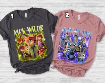 Custom Vintage Disney Zootopia Characters Shirt/Personalized Nick Wide Judy Hoops Shirt/Flash The Sloth/Disneyland Family Trip 2025 OHSS27