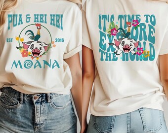 Personalized Moana Shirt/Pua And Hei Hei T-shirt/Floral Moana Shirt/Magic Kingdom Shirt/Walt Disney World Tee/Disney Princess Shirt OHRG20