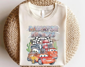 Retro Radiator Springs Cars Movie Shirt, Lightning McQueen Shirt, Cars Movie Disney Shirt, Disney Family Trip Shirt OHS106