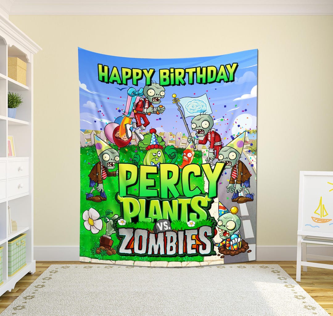 Personalized Plants Vs Zombies Birthday Banner, Custom Name and Age ...