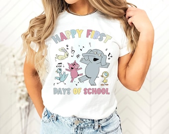 Friends Elephant and Piggie Back To School Shirt, Book Lover Shirt, Teacher Librarian Shirt, Mo Willems 100th Day Of School SLXE02