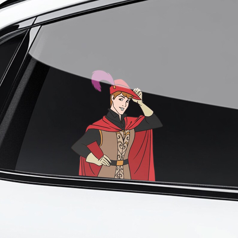 Prince Window Sticker Disney Prince Peekaboo Peeker Peeking Car Window Decals - Bumper ...