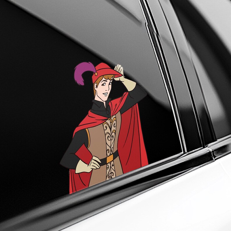 Prince Window Sticker Disney Prince Peekaboo Peeker Peeking Car Window Decals - Bumper ...