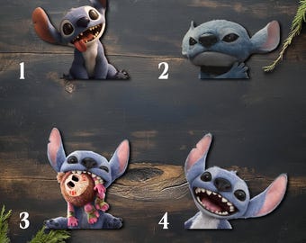 Lilo Stitch 2025 Peeker Peeking Sticker Car Decals Waterproof Weatherproof Laptop Decals Classic Disney Characters Lilo and Stitch SLYD17