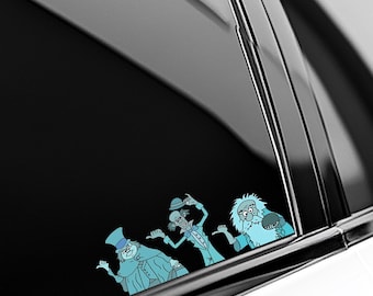 Hitchhiking Ghost Peeker Bumper Sticker – Haunted Mansion Car/Window Decal – The Hitchhiking Ghosts Disney Ghosts Peekaboo Sticker OHU406