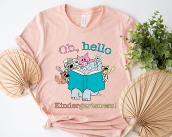 Hello Kindergarten Book Teacher shirt, Back to school, Reading Shirt, Cute Teacher Shirt, Elementary Teacher, Kindergarten Shirt UN1Y08