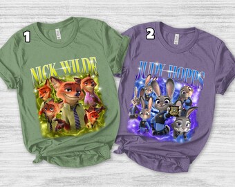 Custom Vintage Disney Zootopia Characters Shirt/Personalized Nick Wide Judy Hoops Shirt/Flash The Sloth/Disneyland Family Trip 2025 OHSS27