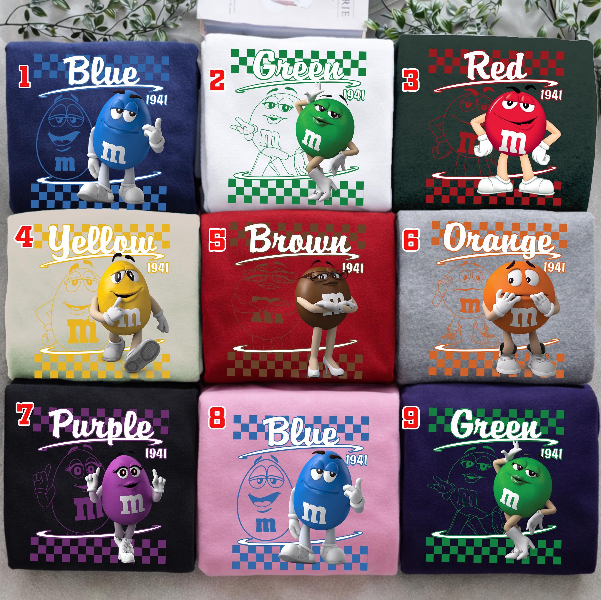 Retro M & Ms Halloween Costume Checkered Signature Shirt/M And M Matching Shirt/Family Halloween Shirt/Candy Group M M Costume Shirt OIQB01-SU