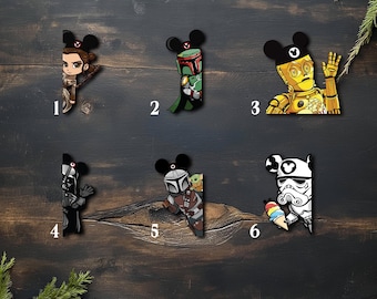 Star Wars Peekaboo Peeker Peeking Car Window Decals - Bumper Waterproof Vinyl Stickers - Pack Stickers  UNZ3SK08