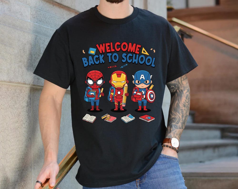 Superhero Back To School Shirt, School Boys Shirt, Preppy Back To School Shirt, Cartoon First Day Of School, Boy Kids Back School Axgy06 Onlytee