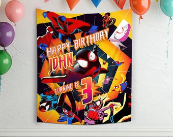 Spidey And His Amazing Friends Birthday Banner, Spidey Personalized Birthday Backdrop, Personalized Banner, Customized Banner SLUO27