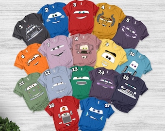 Disney Cars Character Halloween Shirt, Mcqueen, Sally, Mack, Mater, Guido, Fillmore Shirt, Family Matching Shirts, Disney Family Trip UM3Z03