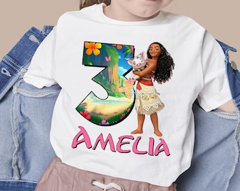 Moana Princess Birthday Family Shirt, Disney Family Shirt, Mom Dad Disney Tee, Disneyland Trip Shirt, Maui Shirt, Moana 2 Movie SLXW08