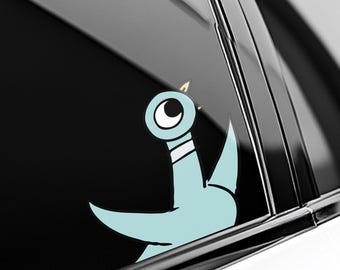Pigeon Elephant & Piggie Peeker Sticker – Mo Willems Book Character Vinyl Decal for Laptop, Water Bottle, Book Lovers OHUG22