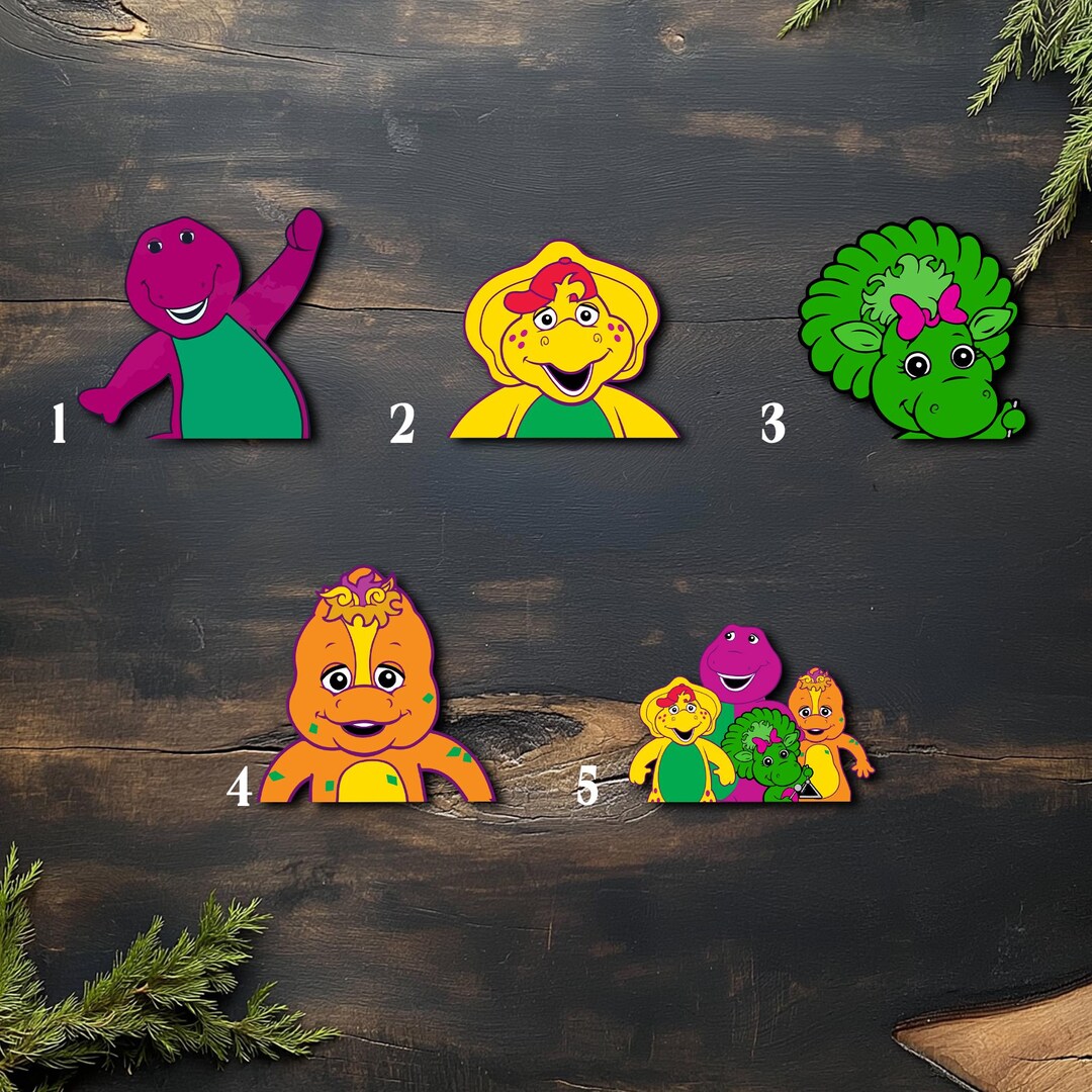 Barney and Friends Peeker Sticker, Peeking Car Window Decals - Bumper ...