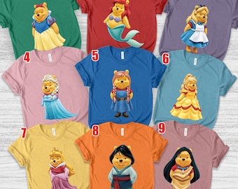 Funny Winnie the Pooh Disney Princess T-Shirt, Cute Disney Pooh Bear Photos Shirt, Magic Kingdom Family Vacation Trip Shirt SLWR20
