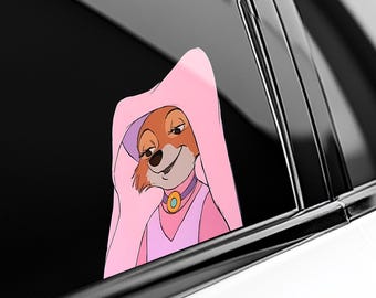 Calcomanías para ventana de coche de Maid Marian Peeker Peeking - Pegatinas impermeables para parachoques - Paquete de pegatinas UNXFSK13