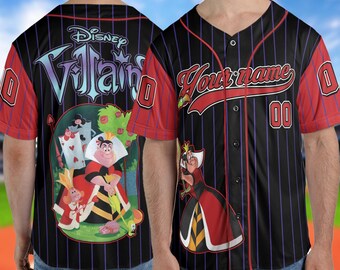 Custom Disney Villain Halloween Baseball Jersey, Cruella Ursula Evil Queen Matching Jersey, Villains Friends Matching Family Jersey UN1D03