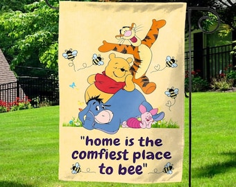 Disney Winnie the Pooh Summer Home and Garden Flag, Flags for the Garden, Outdoor House Flags SJYF04
