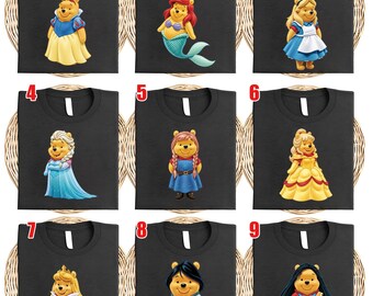 Funny Winnie the Pooh Disney Princess T-Shirt, Cute Disney Pooh Bear Photos Shirt, Magic Kingdom Family Vacation Trip Shirt SLWR20