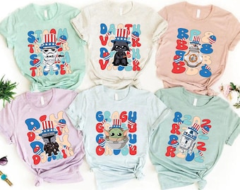 4th Of July Star Wars Shirt, Disney Fourth Of July Star Wars Shirt, Family Fourth Of July, Star Wars Character 4th Of July Shirt UNYC29