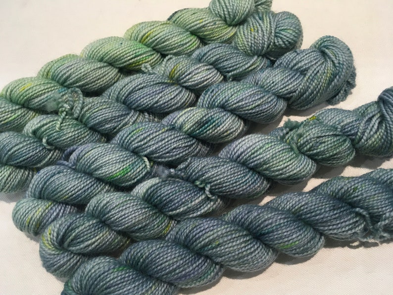 BLUMIN Mini skein set 5x 20g super wash merino and nylon fingering sock weight yarn image 2