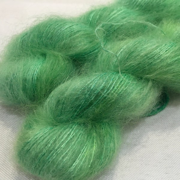 VISION 20g Super Kid Mohair/Mulberry Silk mix Lace Weight Yarn colour - Emerald Green