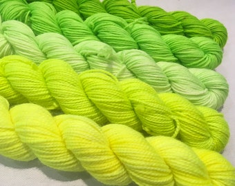 LIMECHILL Gradient Mini skein set 5x 20g SW Merino /Nylon Fingering Sock Yarn