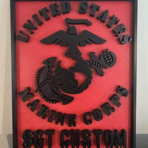 Targa personalizzata con globo e ancora USMC Eagle – Regalo personalizzato del Corpo dei Marines