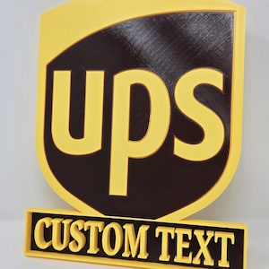 Targa personalizzata UPS per pensionati: testo personalizzato