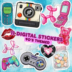Jaren 90 clipart, jaren 90 png, 11 pack digitale download, jaren 90 bundel, retro 90's vibes, jaren 90 speelgoed clipart, nostalgische clipart, jaren 90 nostalgie, sticker