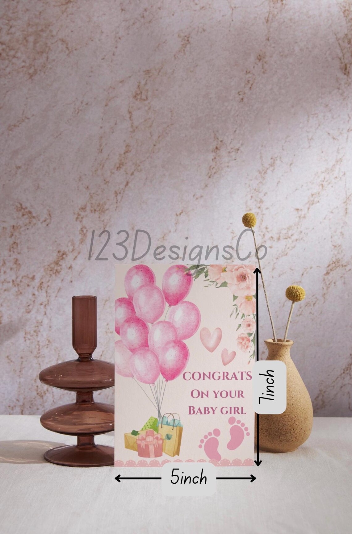 Congratulations Baby Girl Card Printable - Etsy