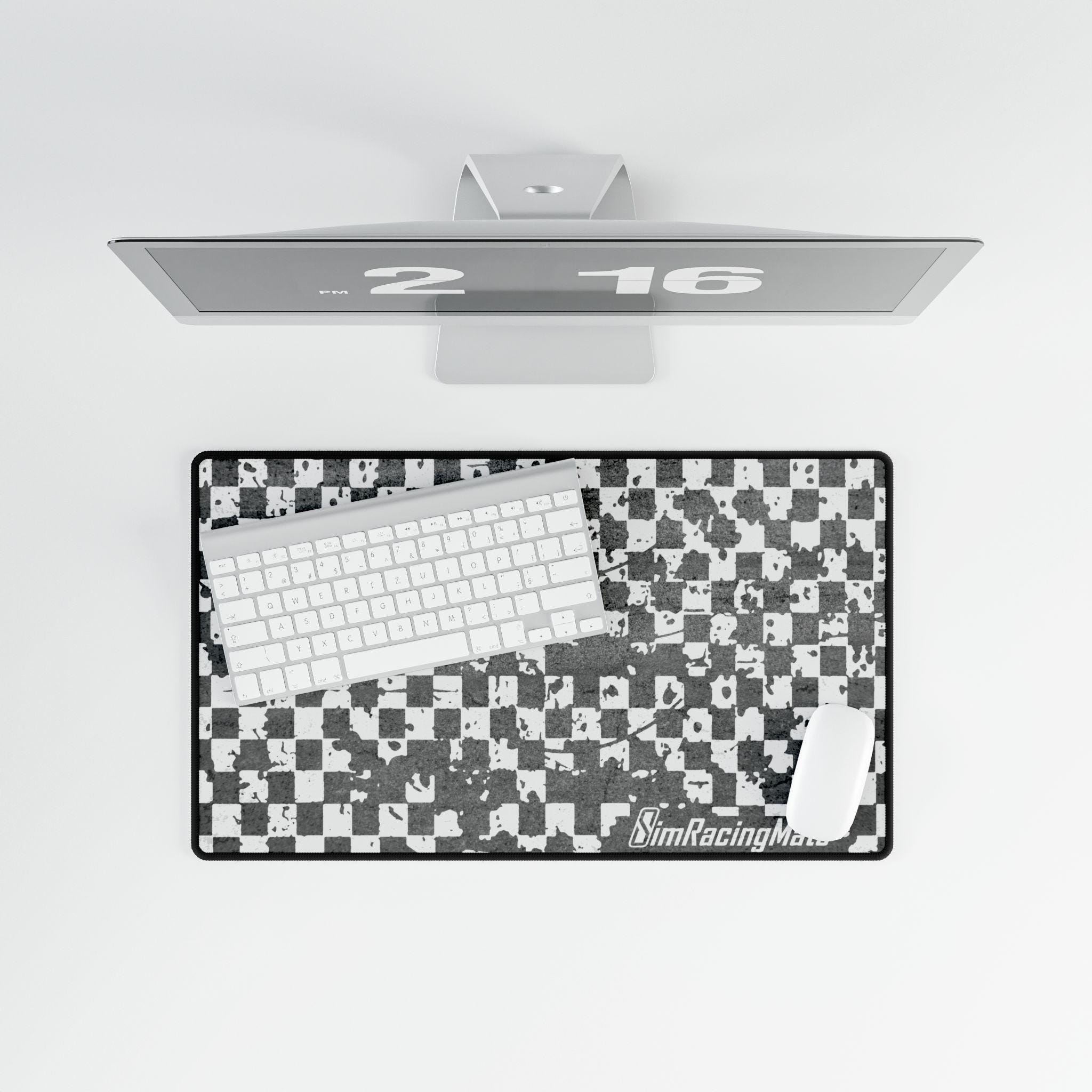 Checkered Flag Desk Mat, Sim Racing, Gaming Mousepad, Gamer Mat, Mouse ...