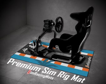 Sim Racing Rig Mat | Miami Grand Prix | Custom Track Design | Anti Slip Floor Mat for Sim Racing Setup | Gaming Cockpit Mat