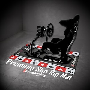 Sim Racing Rig Mat | Vegas Grand Prix | Custom Track Design | Anti Slip Floor Mat for Sim Racing Setup | Gaming Cockpit Mat