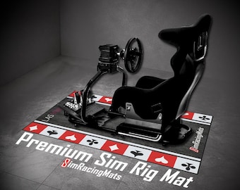 Sim Racing Rig Mat | Vegas Grand Prix | Custom Track Design | Anti Slip Floor Mat for Sim Racing Setup | Gaming Cockpit Mat