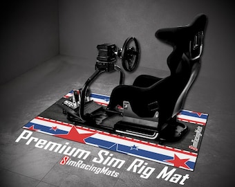 Sim Racing Rig Mat | Austin Grand Prix | Custom Track Design | Anti Slip Floor Mat for Sim Racing Setup | Gaming Cockpit Mat