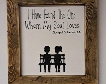 Rustic Wood Framed Bible Verse Sign - Song of Solomon 3:4